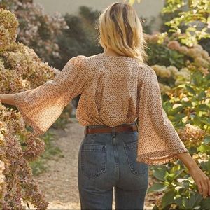 DÔEN Lunaria Top in Cream Winter Ditsy size Small BNWT